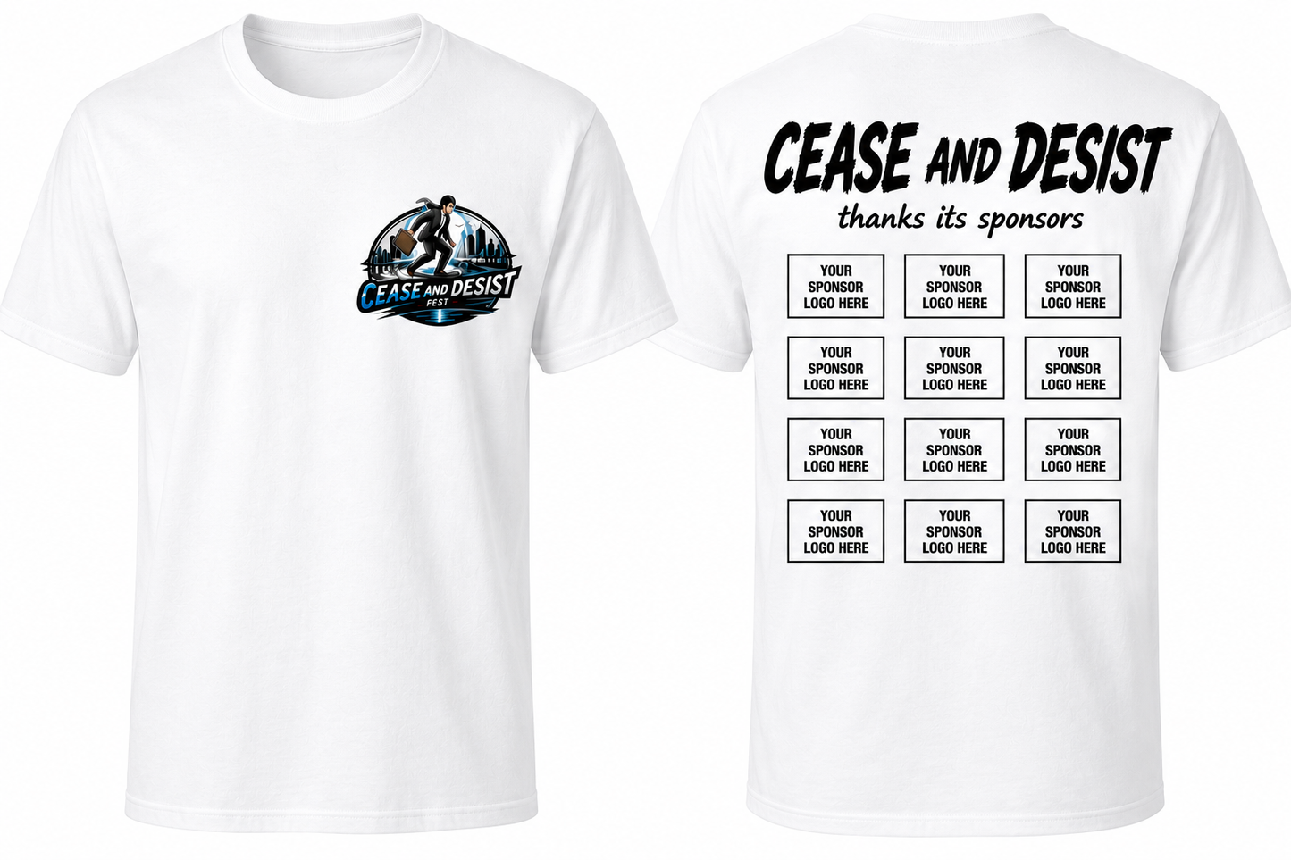Cease and desist fest t-shirts