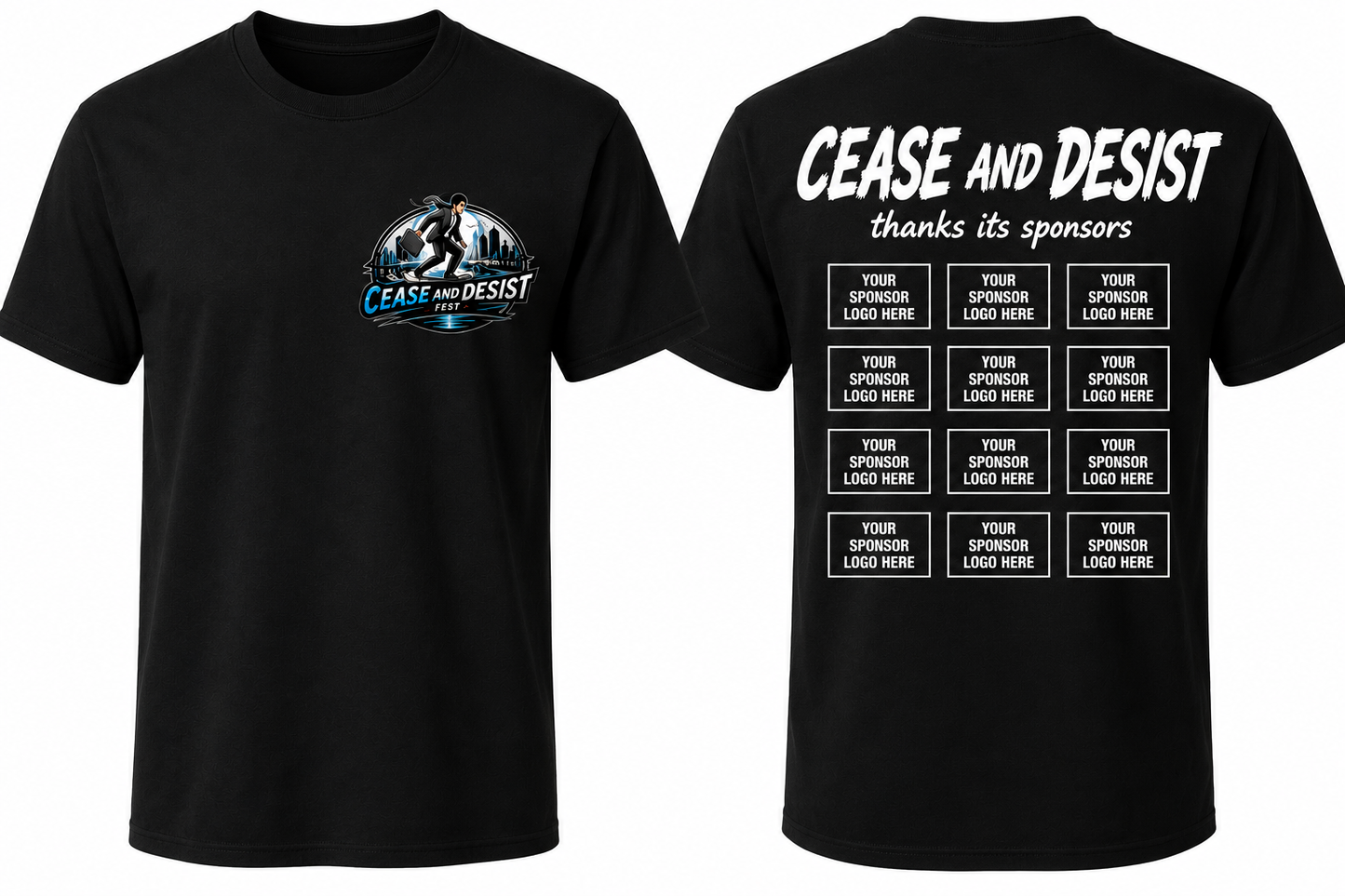 Cease and desist fest t-shirts