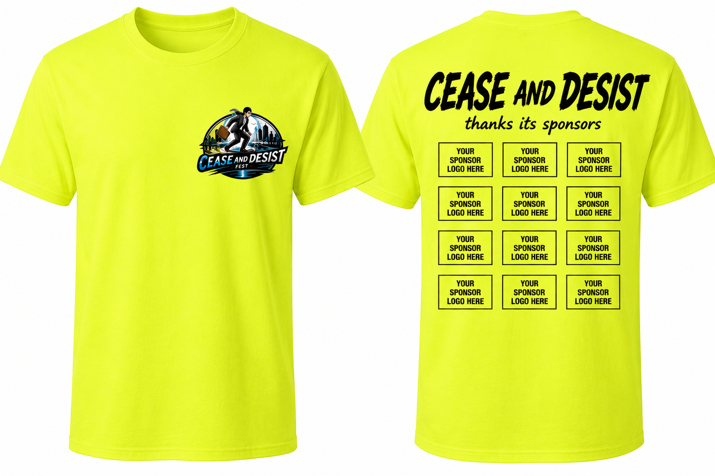 Cease and desist fest t-shirts